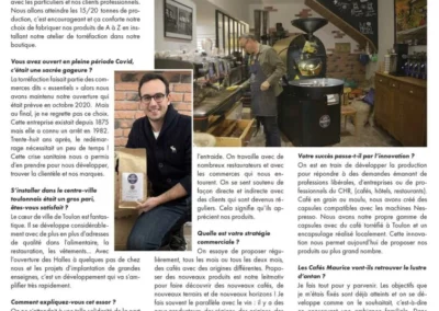 Article de presse "Cafés Maurice le passé ressuscité" Var infos décembre 2022 Cafés Maurice torréfacteur 83 Toulon