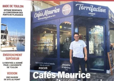 Article de presse "Cafés Maurice poursuit son expension" Le Var Information octobre 2023 Cafés Maurice torréfacteur Toulon Sanary 83