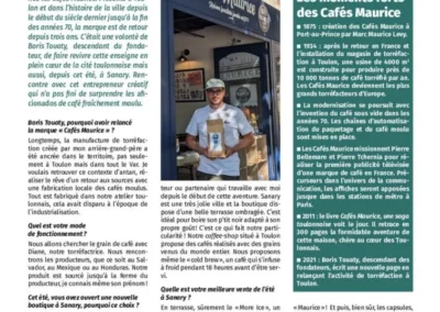 Var info 26 septembre 2023 Cafés Maurice une nouvelle adresse à Sanary Cafés Maurice torréfacteur Toulon 83